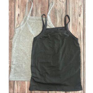2Pcs Girls Straight Neck Tank Tops